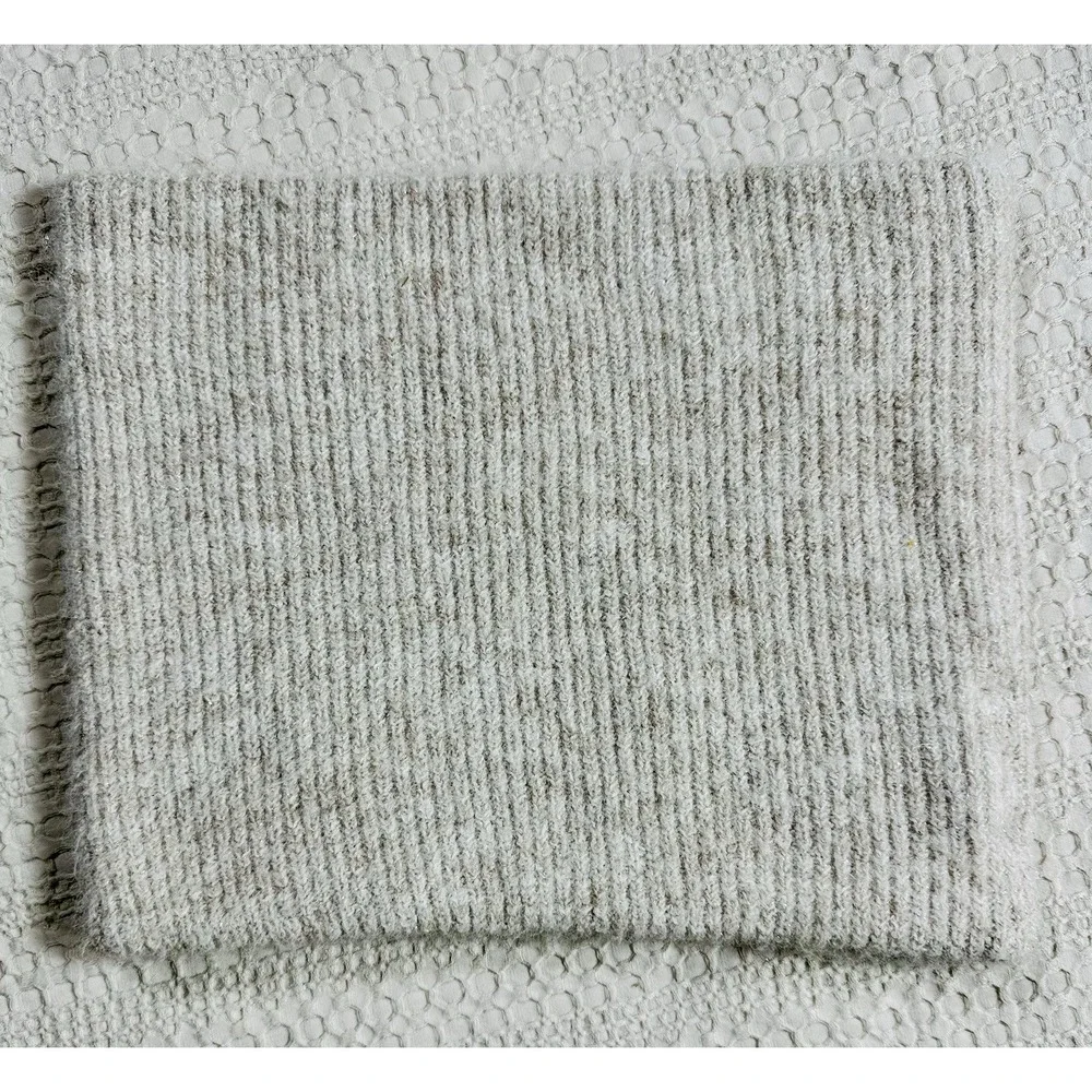 Anthropologie Shimmer Sparkle Cream Ribbed Snood Neck Warmer Cowl (B7)